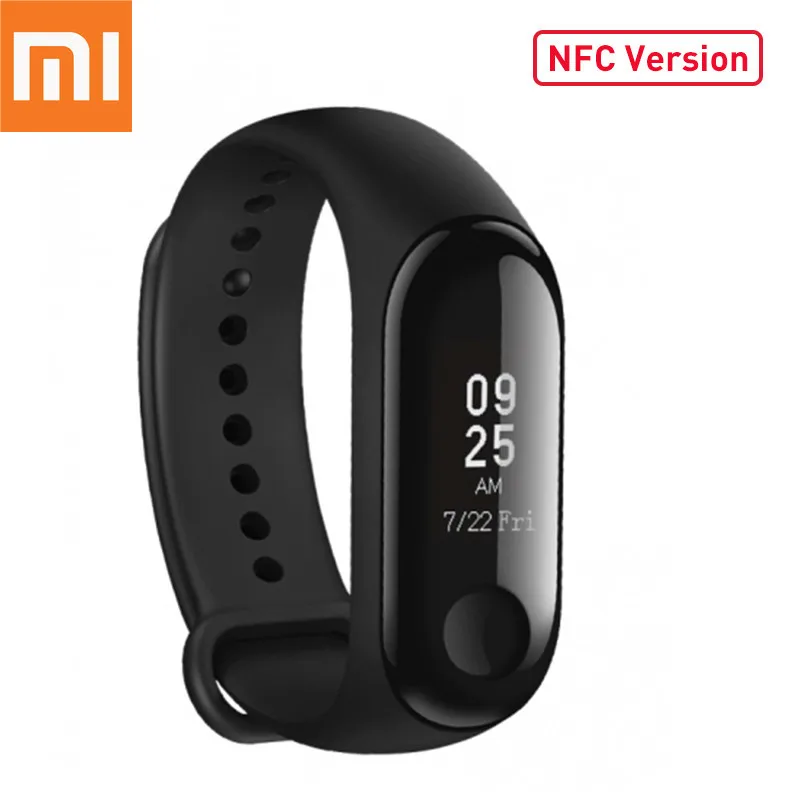 Оригинальный Смарт браслет Xiaomi Mi Band 3 версия NFC с OLED дисплеем Водонепроницаемый