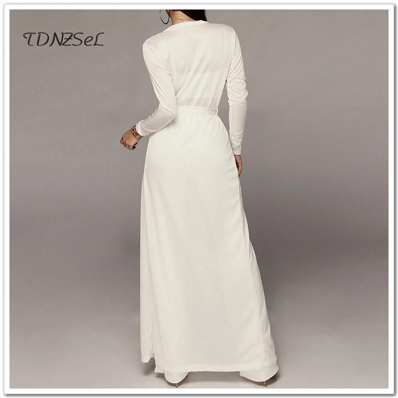 Women Casual Cover Up Robe Trousers 3 Three Piece Set Vest Crop Tops Long Sleeve Tunics Suit Elastic High Waist Wide Leg Pants Women's Sets