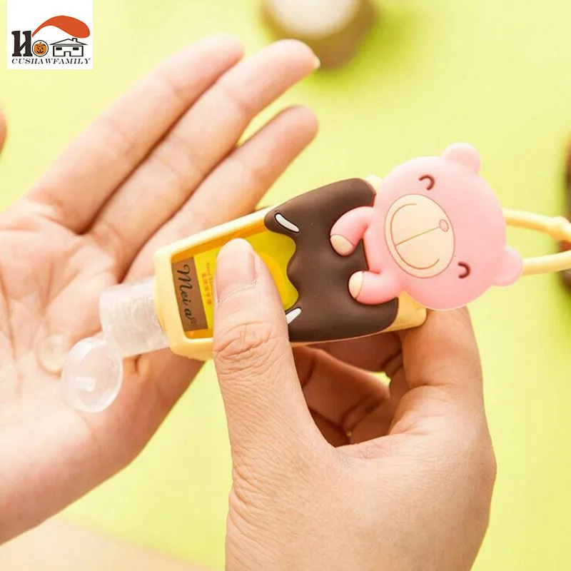 1 шт. милый плюшевый мишка висящий переносной мини пластиковый дезинфицирующее