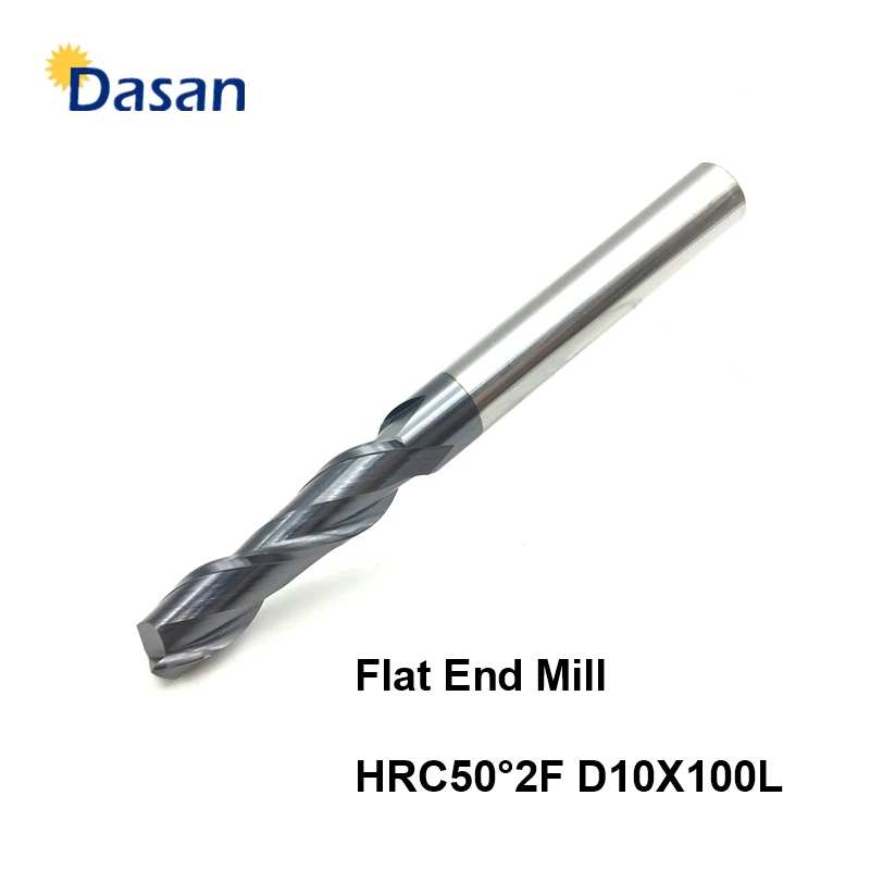

1pcs 10mm End Mill Extra Long 100mm 150mm 2Flute HRC50 Solid Carbide Helix Coated Spiral Endmill CNC Lathe Milling Cutting Tools