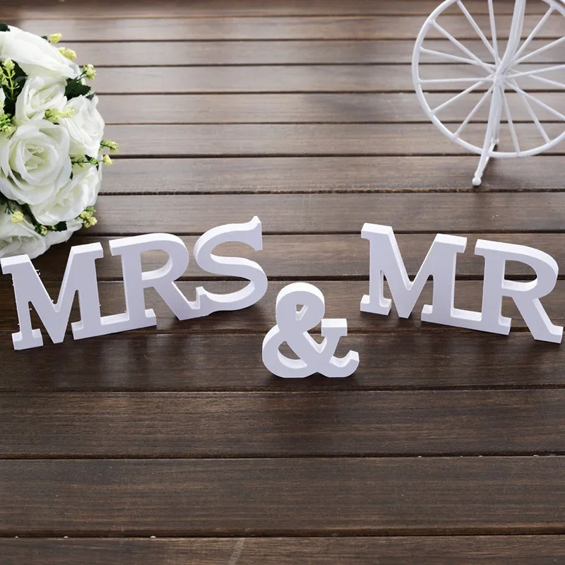 

Wedding Decoration Table Centerpieces Mr and Mrs Decorative Centerpiece Wooden Words In Wood