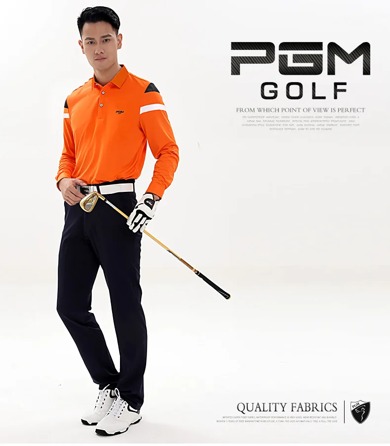 Осень Зима PGM Одежда Для Гольфа Мужская быстросохнущая высокая эластичность толстая футболка для гольфа с длинными рукавами мягкость Поло рубашка
