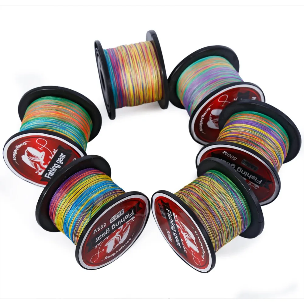 Sougayilang 500M Fishing Line 0.4-8.0 Brand High Quality 4 Strands Multifilament Braided Fishing Line Multicolor Fishing Tackle