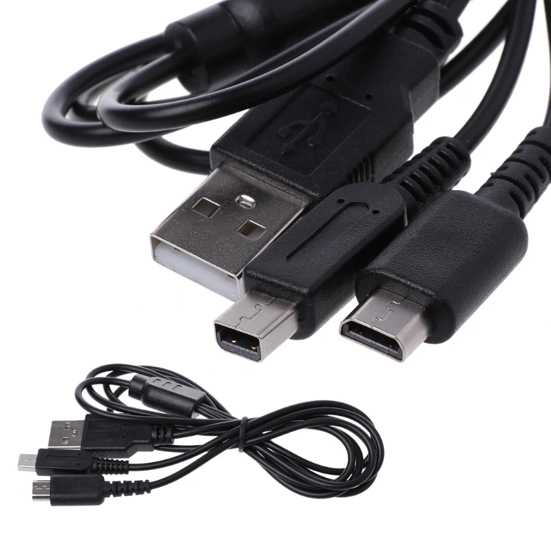 2 в 1 взаимный обмен данными между компьютером и периферийными устройствами кабель питания Y-разделительный шнур для 3DS DS nintendo Lite