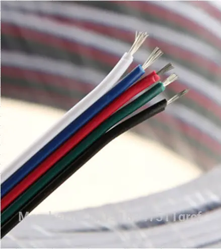 20 м/лот провод из луженой меди 22 AWG 5-контактный RGB изолированные кабели ПВХ awg