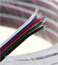 20 m / lot, tinned copper wire, 22 AWG 5-pin RGB, PVC insulated cables, electric cable, LED DIY Connect