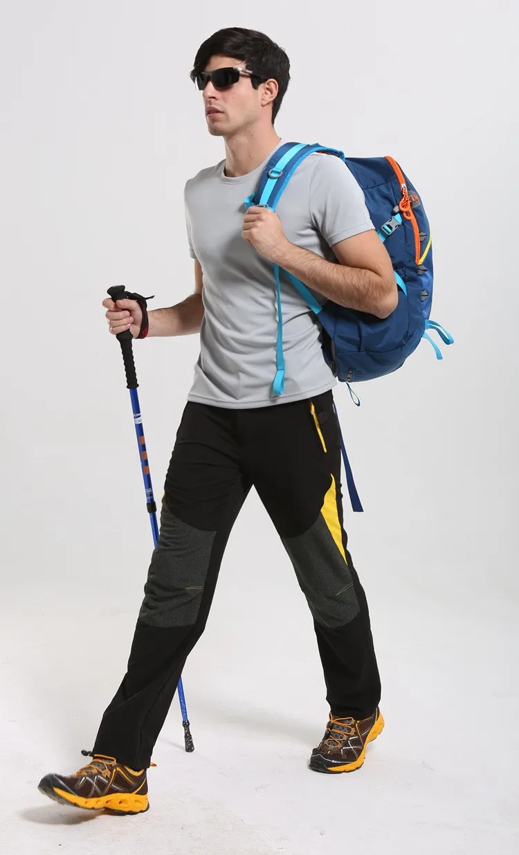 Hombres verano al aire libre Softshell Pantalones anti-ultravioleta senderismo camping corriendo transpirable elástico impermeable trekking ciclismo Pantalones Hombres verano al aire libre Softshell Pantalones anti-ultravioleta senderismo camping corriendo transpirable elástico impermeable trekking ciclismo Pantalones