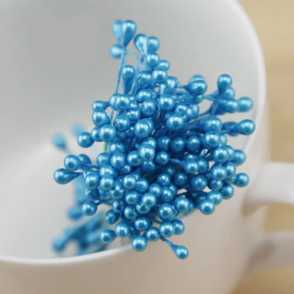 

300pcs Decoration Pearl Artificial Flower Stamen Pistil Cake Craft Double Heads DIY Cards Wedding Mini Scrapbooking Matte