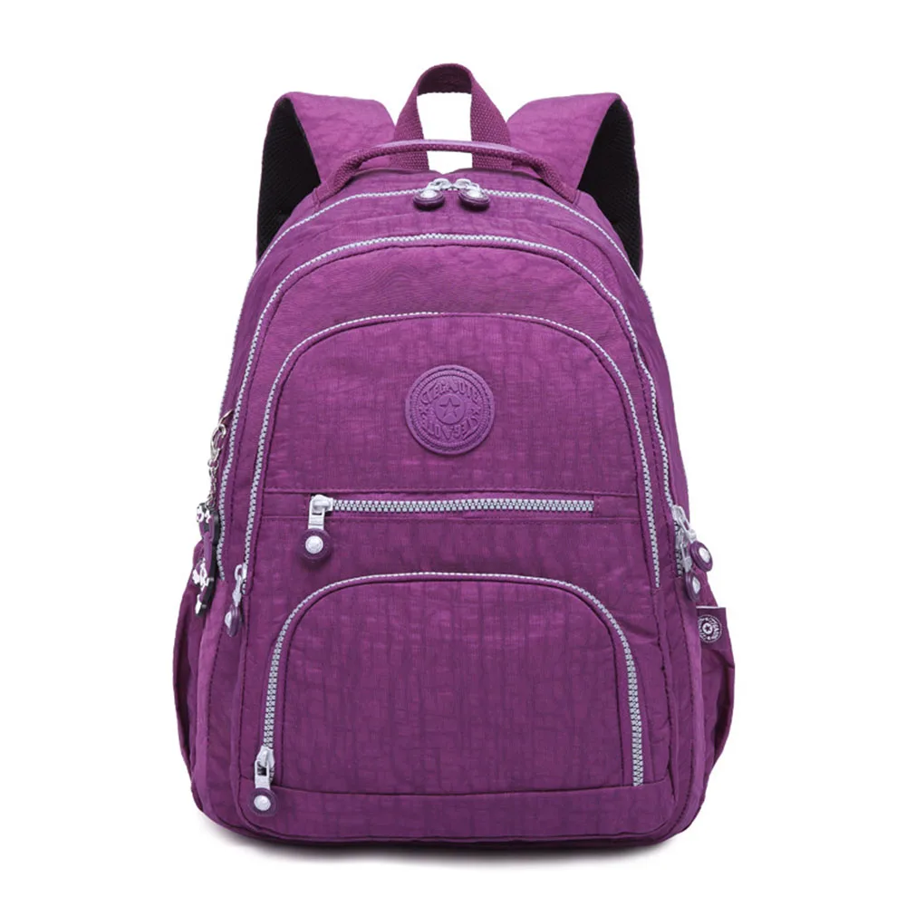 Женские школьные сумки Женская Большая Нейлоновая школьная сумка Feminina рюкзак для ноутбука модная унисекс большая Mujer дорожная сумка Mochila Packs - Цвет: Purple