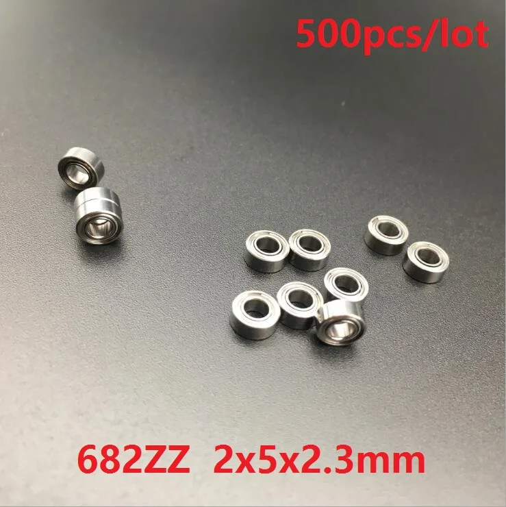 

500pcs/lot 682ZZ 682 ZZ 2x5x2.3 mm deep groove ball bearings Miniature Mini bearing 2*5*2.3mm 682Z