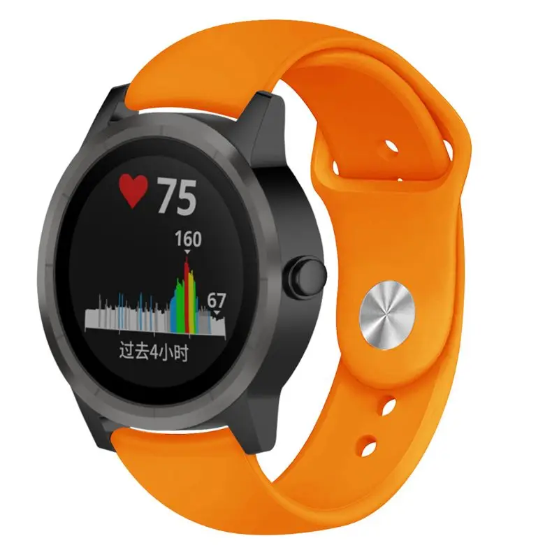 Мягкий силиконовый сменный ремешок для наручных часов, спортивный ремешок для часов, браслет для 20 мм Garmin Active3 Move HR/245, запчасти для умных часов - Цвет ремешка: orange