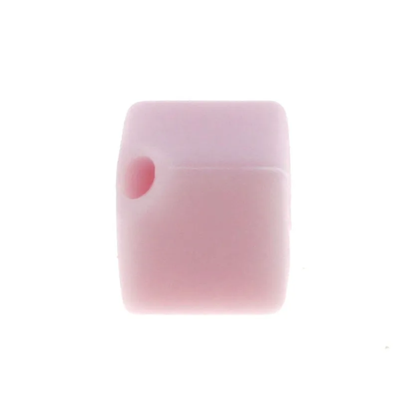 20 шт силиконовая форма для кубиков бусин 9 мм Bpa бесплатно Diy прорезывание зубов ожерелье Pulsera цепь Силиконовый грызунок бусина "Игральный кубик" для изготовления ювелирных изделий - Цвет: 11 Baby Pink