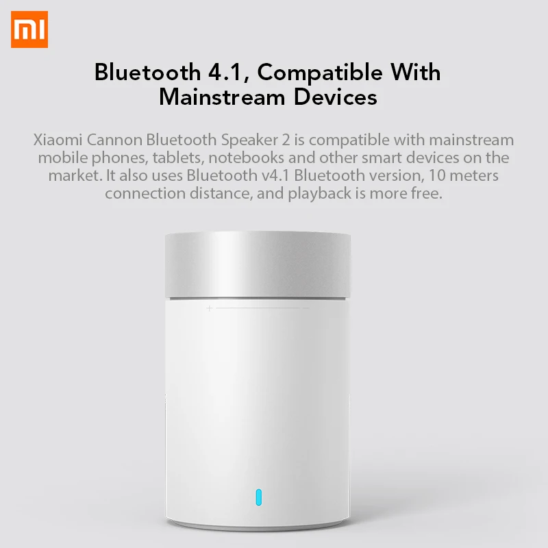 Xiaomi Cannon 2 Цилиндрический металлический Мини Портативный беспроводной Bluetooth динамик