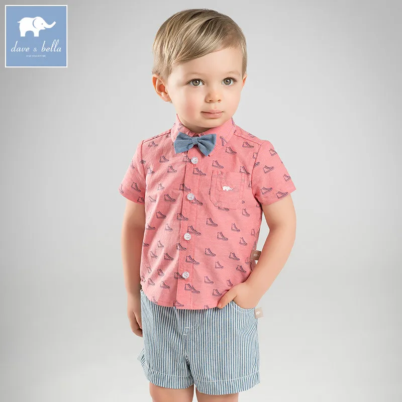 Dave bella baby clothing sets boys summer with tie suits children shirt+short 2 pcs sets toddler fashion outfits DB8274 Dave bella baby clothing sets boys summer with tie suits children shirt+short 2 pcs sets toddler fashion outfits DB8274