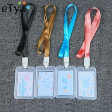 ETya имя, кредитный держатель для карт, женский, мужской, студенческий, прозрачный, ПВХ, для автобуса, ID, Чехол для карт, держатель для работы, значок для карт, крышка,, Прямая поставка