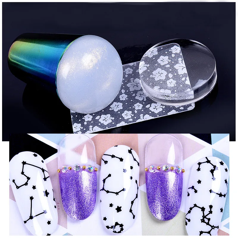 Multi-choose Nail Stamper Set Colorful Handle Stamper For Nails Soft Silicone Head Nail Stamper Nail Art Jelly Stamper YZ01-32