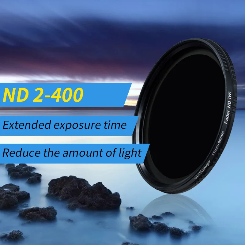 Wtianya фильтр нейтральной плотности от ND2 до ND400 77 40 5 43 46 49 52 58 62 67 72 82 мм Переменный