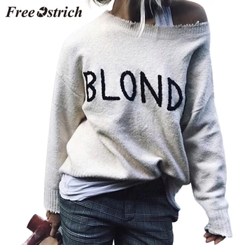 

FREE OSTRICH Women's fashion knit round neck pullover solid color soft elastic sweater comfortable long sleeve loose sweater hot