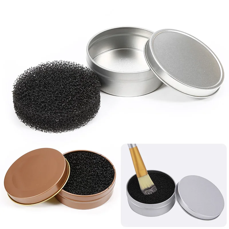 

ELECOOL Durable Makeup Brush Cleaner Sponge Eyebrow Contour Powder Color Switch Remover Quick Wash Iron Clean Case Makeup Tool