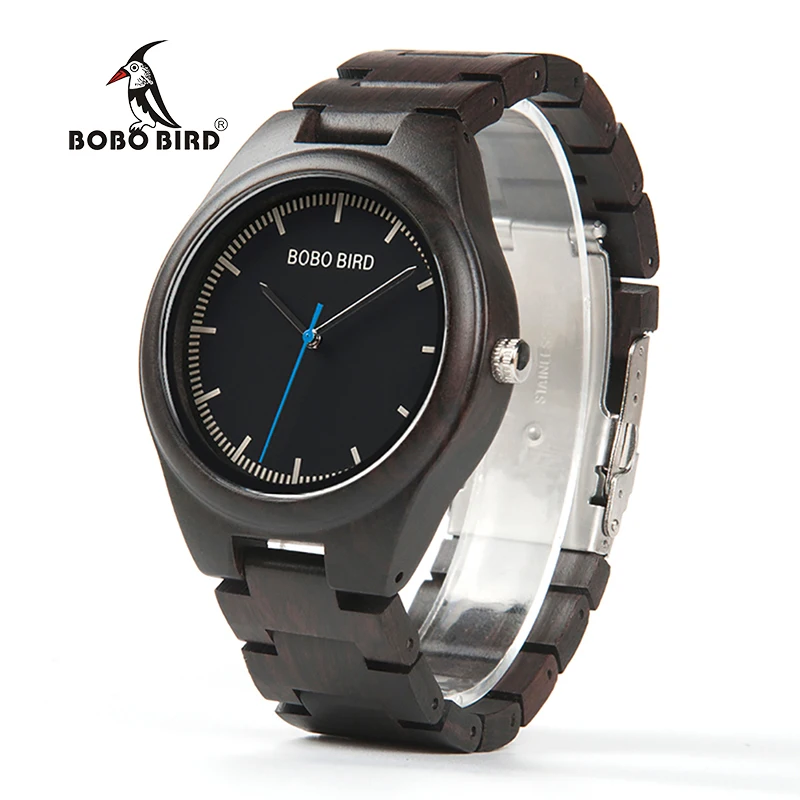 BOBO BIRD New Designer Luxury Wood Wrist Watch Men Japan Move' Quartz Watches with Wooden Watch Box relogio masculino C-O03