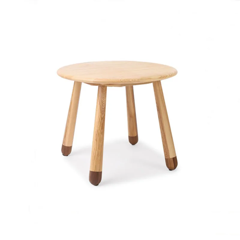 60CM Round Children Table Ash Wood End Table
