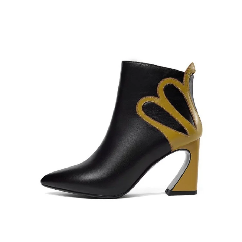2019 0307 Noir Hauts À Nouveau Femmes Mode Bottes Pointu Ljj D'hiver Cuir Talons En Automne De Et rxwfqar6A