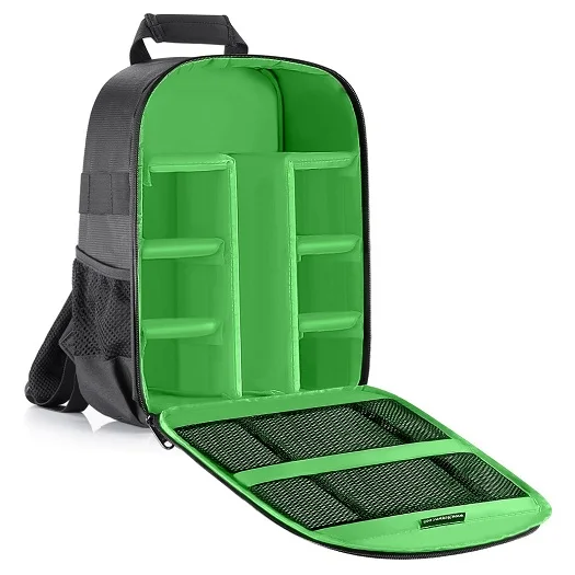 Neewer сумка для камеры водонепроницаемый противоударный разделительный рюкзак 11x6x14 дюймов с защитой для SLR/DSLR/беззеркального объектива камеры батарея - Цвет: Green