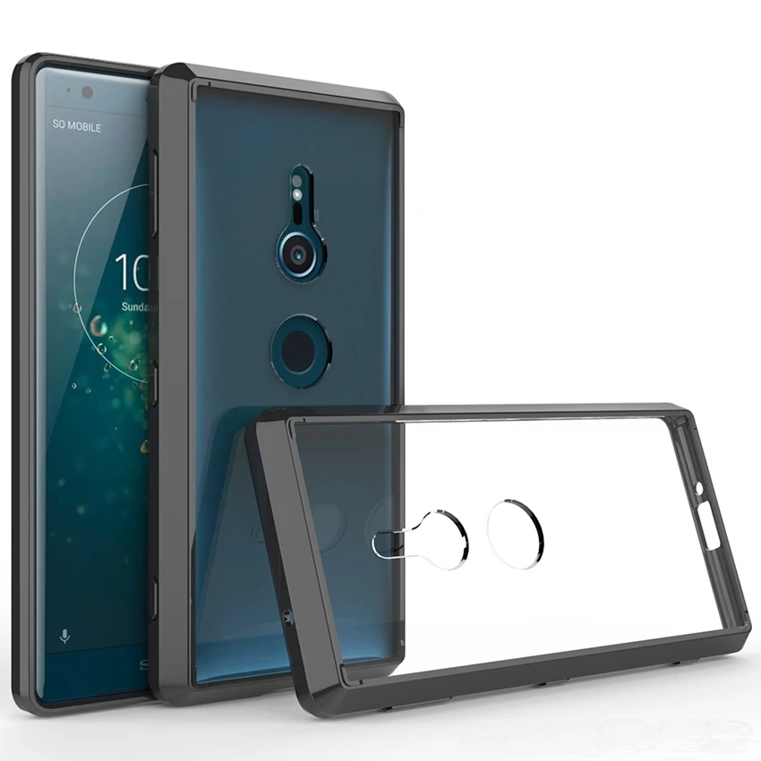 

For Sony Xperia XZ2 / XZ2 Compact Soft Silicon TPU/PC Case Protective Fundas Capa Shockproof Crystal Clear Shell Hard Back Cover