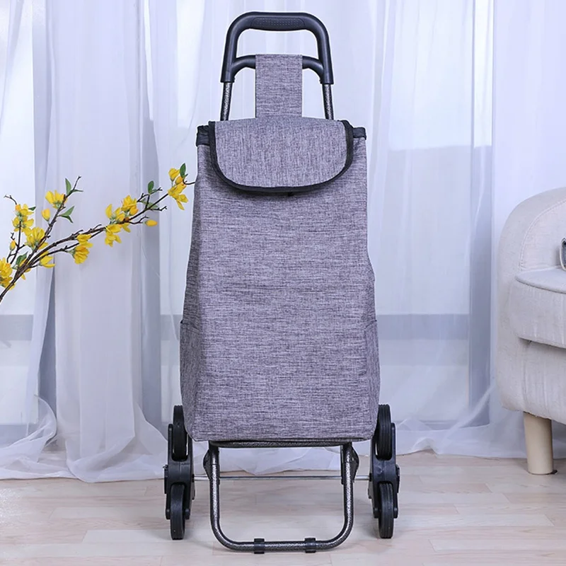 Foldable Trolleys Shopping Trolley Bag On Wheels Vegetables Grocery Bag
