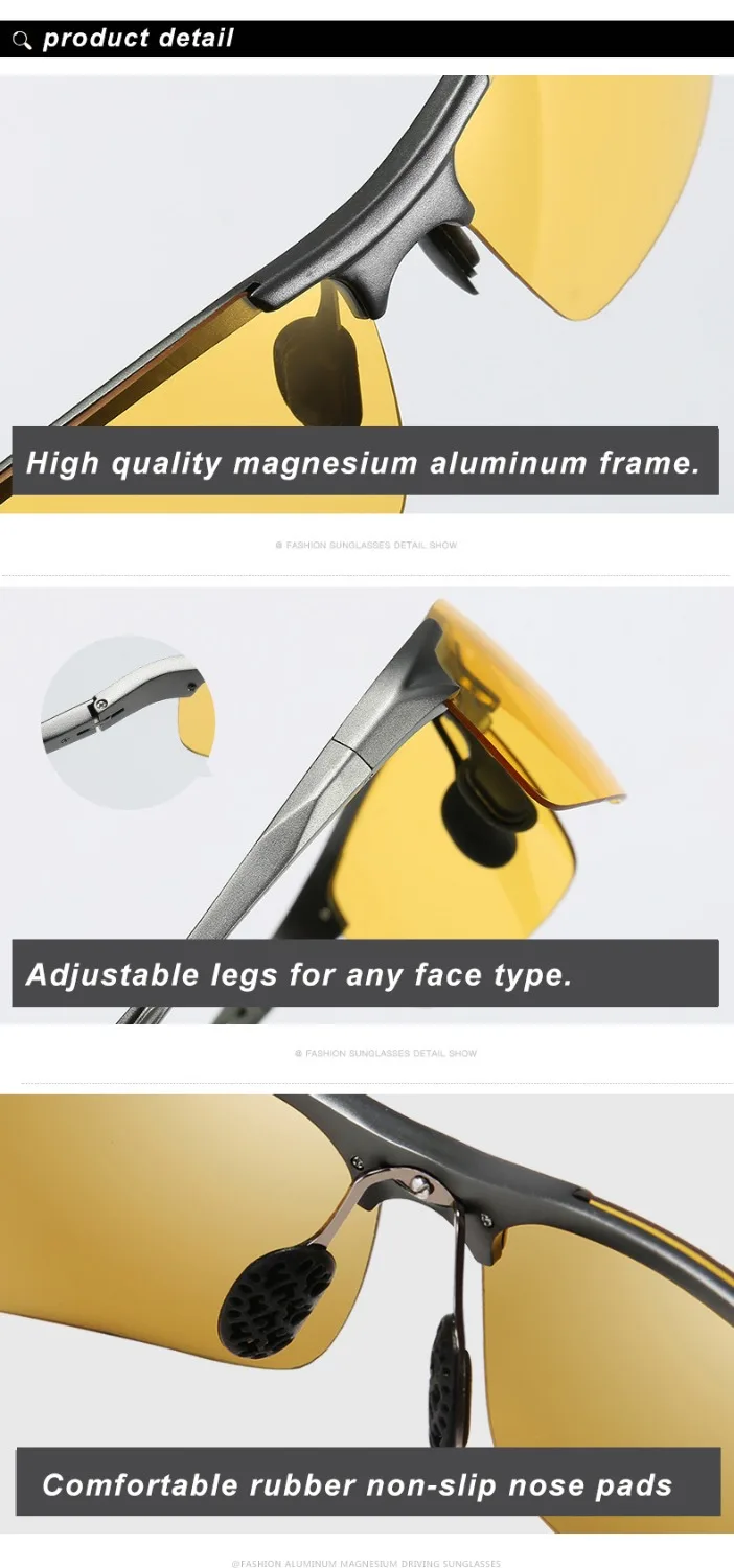 Алюминий магния фотохромные солнцезащитные очки для женщин поляризационные очки ночного видения для мужчин Óculos драйвер желтый вождения