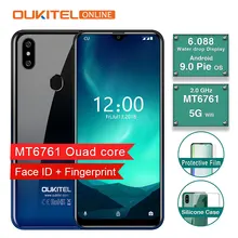 OUKITEL C15 Pro 6.088 "19:9 Giọt Nước Màn Hình GB RAM 16 GB Android 9.0 Điện Thoại MT6761 Vân Tay Mặt ID 4G 2.4G/5G WIFI Điện Thoại Thông Minh(China)