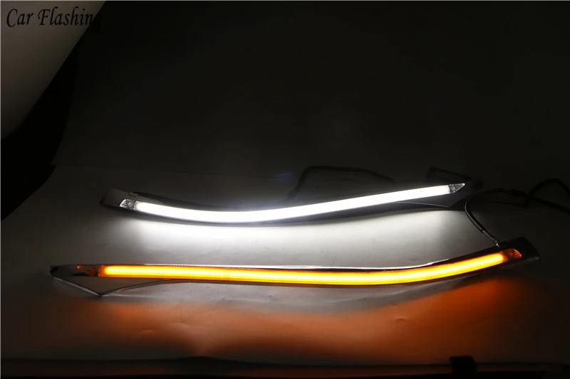 Автомобильный мигающий 2 шт. Автомобильный светодиодный светильник для бровей для Chevrolet Cruze 2009- с поворотным сигналом 12 В DRL Светодиодный дневной ходовой светильник