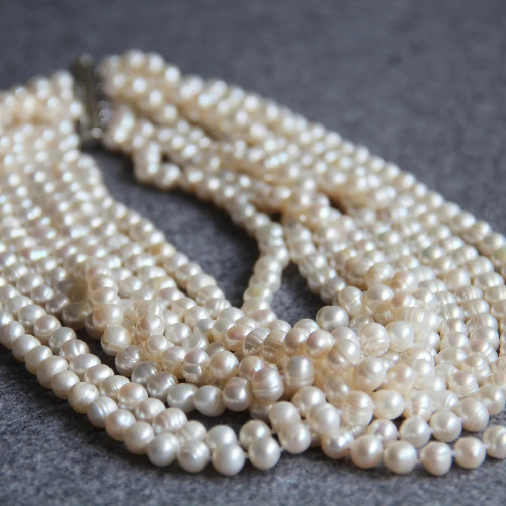 Новое ожерелье 7-8 мм, белое длинное многослойное ожерелье из пресноводного жемчуга, женское ожерелье, колье, Очаровательная цепочка для девушек, вечерние ювелирные изделия, бренд