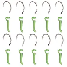 10 компл./упак. придирки Рыбалка Бент молния Aligner рукава анти клубок трубки линии стартует волос Rig рыболовные крючки