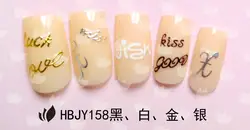 Новые 5 лист 12 Тип черные наклейки для ногтей конструкции клейкие стикеры 3D на ногти Nail Art Наклейки Makep искусство украшения HBJY157-168