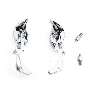 

Pair Universal Motorcycle Rearview Side Mirrors Motorbike Rear View accessories CHROME For Harley Dyna Wide Glide Chopper Bobber