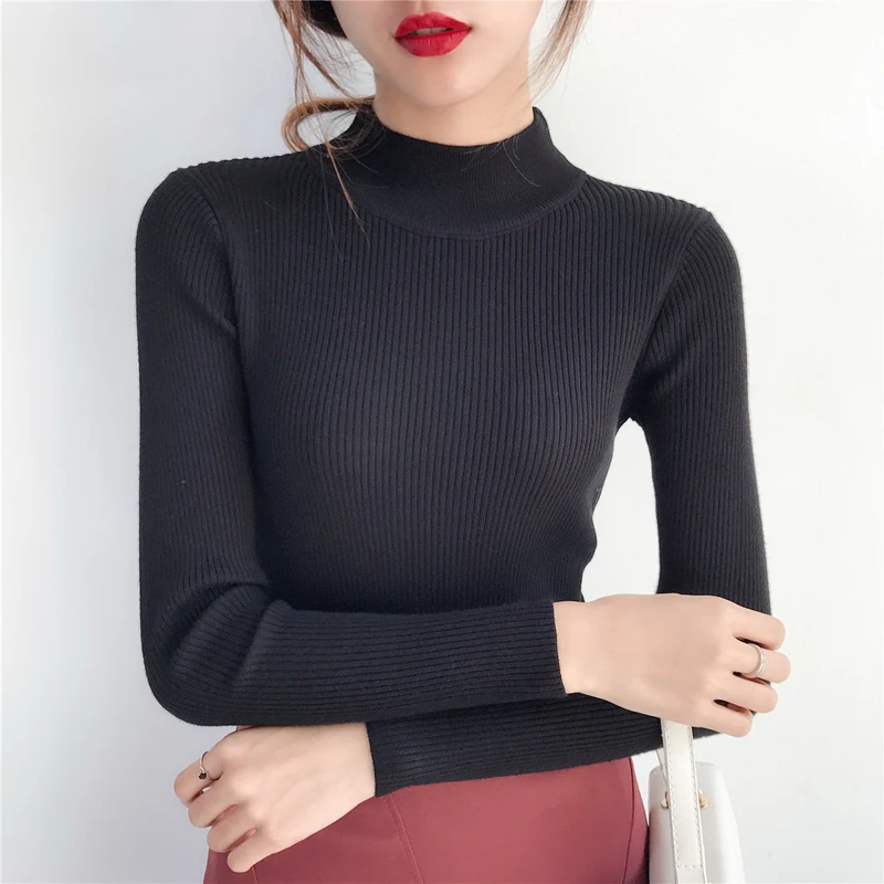 2018 Half Turtleneck Sweater full Sleeve pullover women Autumn Winter ...