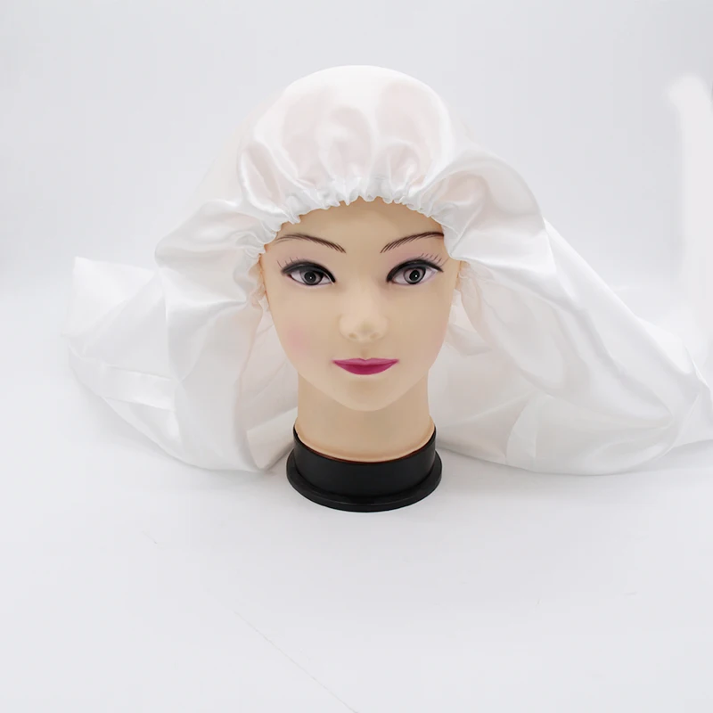 

Customization Logo Free Design Silk Satin Bonnet Double Layer Virgin Hair Extensions/Hair Wigs Sleep Satin Silk Bonnet