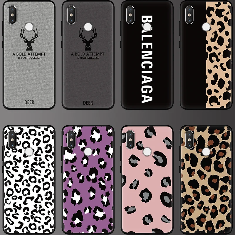 

For TPU Xiaomi Redmi 4X 6A 3 S2 4A 5A 5 Plus Note 6 Pro 5 3 Global 4X 5A Black Soft Leopard Capa For Xiaomi Mi 8 Lite A1 A2 Case