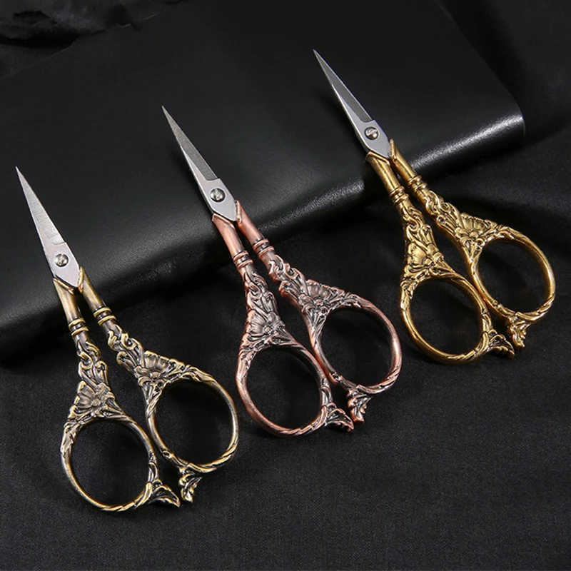 

Zakka European Vintage Sewing Scissors Embroidery Retro Dressmaker Shears Scissors for Fabric Tool DIY Needlework Tailor Shears