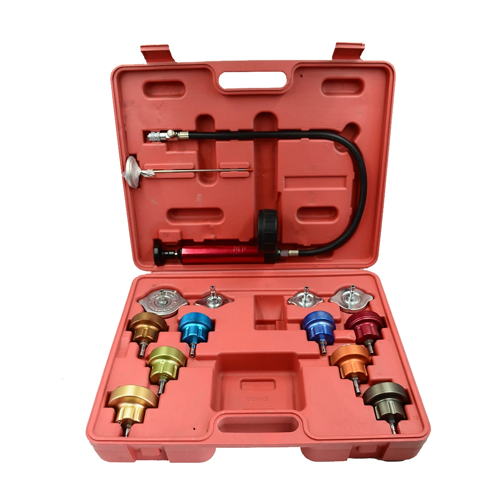 

14pcs Universal Car Tank Leak Detection Leak Detector Tool Radiator Water Pressure Tester Auto Cooling Coolant Vacuum Purge