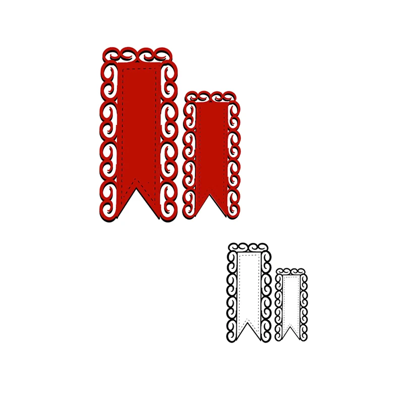 

Naifumodo 90*111mm Dies Cutting Banner Tag Metal Cutting Bookmark for DIY Scrapbooking Card Album Embossing Die Cut New Template