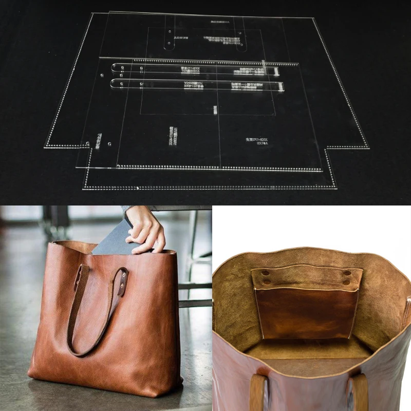 Handmamde Женская сумочка акриловый шаблон кожаный узор DIY хобби кожевенное ремесло шитье шаблон трафареты 37x32x12 см