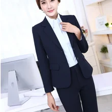 New Professional Formal Uniform Design Female Pantsuits With Jackets And Pants Autumn Winter Ladies Pants Suits Trousers Set
