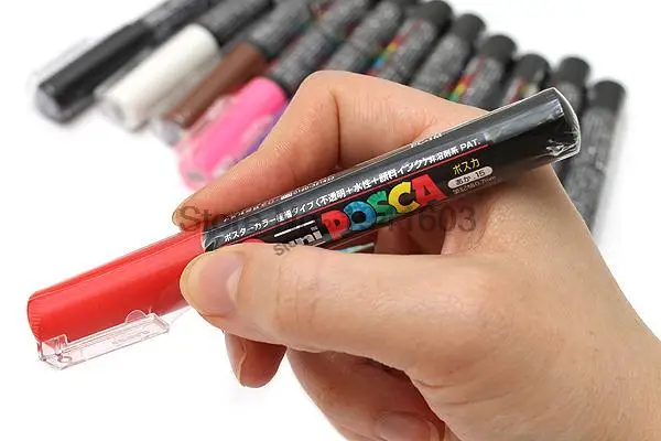 

2 Pcs/Lot Uni Posca PC-1M Paint Marker- Extra Fine Bullet Tip-0.7mm 14colors available rotulador 2018