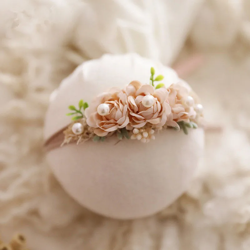 

2019 Newborn Photography Props Baby Hair Accessories Infant Shooting Headband Baby Boy Girl Photo Props Floral Baby Haarband