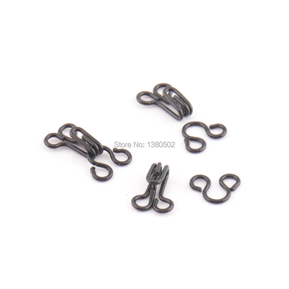 100pairs black color 8*13mm Metal Bra buckle Hook and eye garment