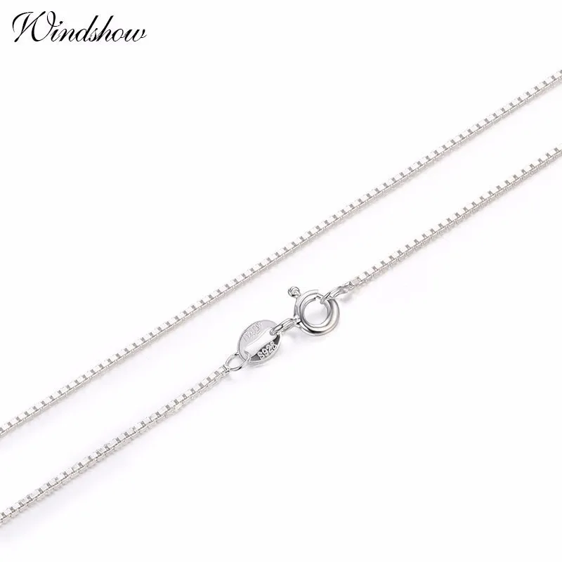 7 Sizes Available Pure 925 Sterling Silver Box Chain Necklace Women Men Kids Girls 35/40/45/50/60/70/80cm Jewelry kolye collares - Image 2