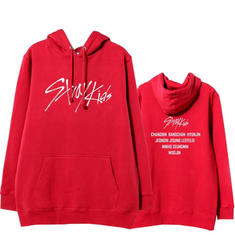 Online 2018 nueva llegada straykids todos los nombres de los miembros Sudadera con capucha estampada para el ventilador apoyo unisex paño Kpop sudadera fina