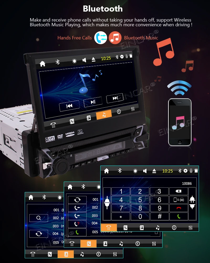Top Touchscreen Car Stereo Autoradio GPS Navigation Car DVD Player Car Radio Detachable Panel Car Head unit Bluetooth Colorful Key 4